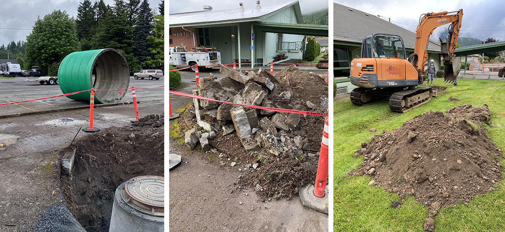 Sewer line repairs at the Junior/Senior campus