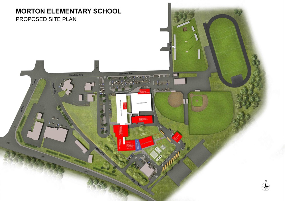 Proposed site plan for elementary wing at Jr/Sr High School